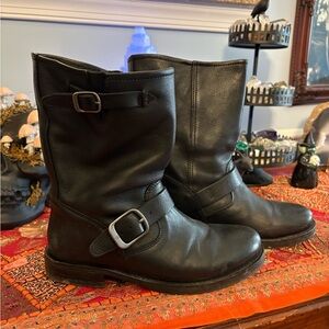 Frye Genuine Leather Moto Boots Size 8